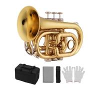 Trompeta Trompeta de bolsillo para instrumento musical exquisita y duradera boca plana en Sib (Color : 3)