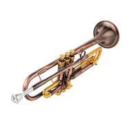 Trompeta Trompeta Pequeña Bb Instrumentos Musicales Profesionales Con Llave Dorada Y Bronce Rojo Con Estuche