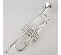 Trompeta Trompeta Profesional Plana B Tono Latón Plateado Trompeta Instrumento Musical Con Carcasa Dura