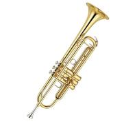 trompeta Trompeta Sib Si Plana Latón Chapado En Plata Trompeta Profesional Instrumentos Musicales Con Estuche De Cuero Cobre Fósforo(Color:Gold)