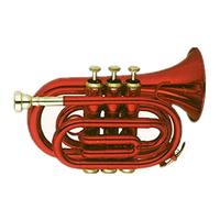 Trompetas Color Rojo Cuerpo De Latón Cupronickel Válvulas Pocket Trumpet Tone BB Instrumento trompeta