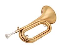 Trompetas Cuerna De Bugle De Latón Cuerno De Caballería De Trompeta Chapado En Oro Con La Boquilla Que Lleva Bolsa De Instrumento Musical Para Principiantes Instrumento trompeta