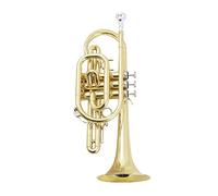 Trompetas Cuerpo De Tubo De Latón Profesional Pequeño En B Laca Plana Oro Tres Llave Cornet Instrumento trompeta