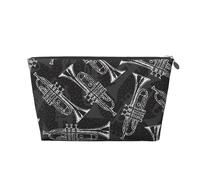 Trompetas de boceto en Blanco y Negro, Bolsa de artículos de tocador Bolsa de Maquillaje Bolsa de cosméticos Bolsa de artículos de tocador de Viaje portátil