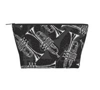 Trompetas de boceto en Blanco y Negro, Bolsa de artículos de tocador Bolsa de Maquillaje Bolsa de cosméticos Bolsa de artículos de tocador de Viaje portátil