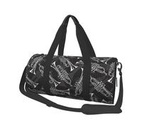 Trompetas de boceto en Blanco y Negro, Bolsa de Viaje de Gran Capacidad, Bolso Redondo, Bolsa de Viaje Deportiva, Bolsa de Mano, Bolsa de Fitness
