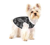Trompetas de boceto en Blanco y Negro,Camiseta de algodón sin Mangas para Mascotas, Chaleco Transpirable, Suave y elástico para Cachorros,M