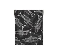 Trompetas de boceto en Blanco y Negro, Squeeze Top Wallet Bolsa de Almacenamiento para Mujer Monedero pequeño Bolsa de Cambio