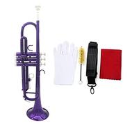 Trompetas Exquisito Trompeta BB B Latón Plana De Trompeta Con Boquilla Limpieza De Pincel Guantes De Paño Strap Instrumentos De Latón Instrumento trompeta (Color : Purple)