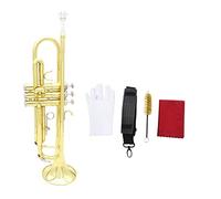 Trompetas Exquisito Trompeta BB B Latón Plana De Trompeta Con Boquilla Limpieza De Pincel Guantes De Paño Strap Instrumentos De Latón Instrumento trompeta (Color : Gold)