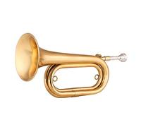Trompetas Llamada De Bugle De Latón Cuerna De Caballería De Trompeta Chapada En Oro Con Boquilla Con Bolsa De Transporte Instrumento Musical Para La Banda Principiante. Instrumento trompeta