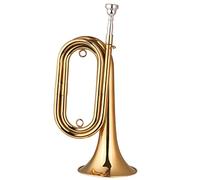 Trompetas Llamada De Bugle De Latón Cuerna De Caballería De Trompeta Chapada En Oro Con Boquilla Con Bolsa De Transporte Instrumento Musical Para La Banda Principiante. Instrumento trompeta