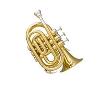 trompetas profesionales Instrumento musical exquisito y duradero trompeta portátil B corneta de bolsillo plano instrumento de latón Trompeta de Palma
