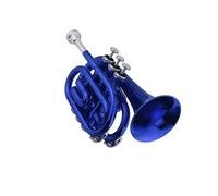 trompetas profesionales Nueva mini trompeta de bolsillo azul Bb instrumento de viento de latón plano