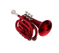 trompetas profesionales Nueva mini trompeta de bolsillo roja instrumento de viento de latón plano Bb