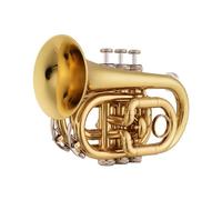 trompetas profesionales Orquesta Mini trompeta de bolsillo principiante Bb instrumento de viento de latón plano