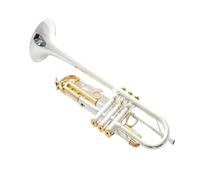 trompetas profesionales Orquesta para principiantes con estuche de cuero trompeta profesional instrumento trompeta Si bemol latón plateado