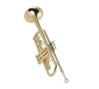 trompetas profesionales Trompeta Bb boca plana chapada en oro instrumento musical de latón exquisito y duradero con boquilla guante caja con correa
