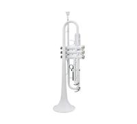 trompetas profesionales Trompeta blanca Bb material de latón plano Trompeta musical con boquilla guantes paño de limpieza accesorios para cajas