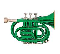 Trompetas Tono De Color Verde BB Pocket Trompet Instrumento trompeta