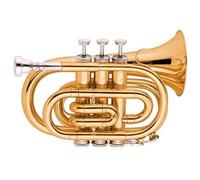 Trompetas Tono De Laca De Oro BB Bolsillo Trompeta Instrumento trompeta