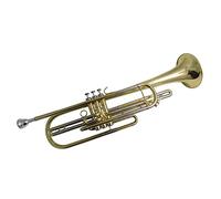 Trompetas Trompeta Bajo De Pistón Si, Cuerpo De Latón Amarillo Plano, Acabado De Laca Con Estuche, Boquilla, Trompeta En Sib, Instrumentos Musicales Instrumento trompeta