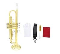 Trompetas Trompeta BB B Instrumento De Latón Plano Exquisito De Trompeta Con Boquilla Limpieza Cepillo Paño Guantes Strap Instrumento trompeta (Color : Gold)