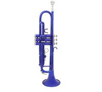 Trompetas Trompeta BB B Latón Plateado Plateado Exquisito Con Boquilla Limpieza Limpieza Paño Guantes Strap Instrumento trompeta (Color : Blue)