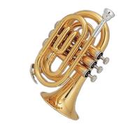 Trompetas Trompeta De Bolsillo Bb Con Tono De Cuerpo De Latón Lacado En Oro Instrumento Musical Profesional