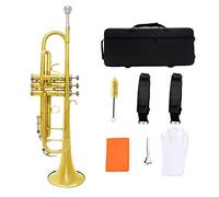 Trompetas Trompeta De Oro BB B Plana Instrumento De Latón Profesional Grande Calibre Trompeta Con Correa De Caja Boquilla De Boquilla Accesorios De Música Instrumento trompeta