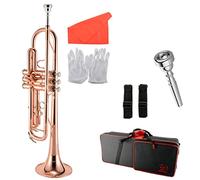 Trompetas Trompeta De Oro Plana Brass Tube B Trompeta De Oro Rosa Trompeta De Tres Tonos Instrumento trompeta