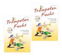 TrompetenFuchs 2: La ingeniosa y divertida escuela de trompeta - con códigos QR en línea - Volumen 2 (pack doble) ISBN 9783866260795 + paño de pulido para trompeta Soundman (2 unidades)