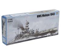 Trompetista Modelo del Buque de Guerra HMS Malaya en 1943 (1: 700)