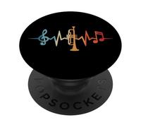 Trompetista Músico De Jazz Latido del Corazón Trompeta PopSockets PopGrip Adhesivo