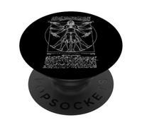 Trompetista Trompetista Hombre de Vitruvio Leonardo Da Vinci PopSockets PopGrip Adhesivo