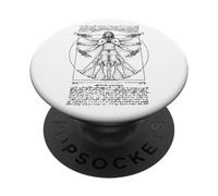 Trompetista Trompetista Hombre de Vitruvio Leonardo Da Vinci PopSockets PopGrip Adhesivo