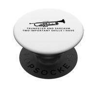 Trompetista y Sarcasmo Trompetista Divertido PopSockets PopGrip Adhesivo