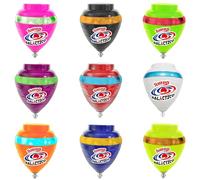 TROMPOS COMETA Peonza Turbo Galactico Trompo De Batalla de Punta Giratoria, Envío 1 Unidad de Color Aleatorio, Incluye Cuerda con Aro y Estrella Dentro de la Peonza