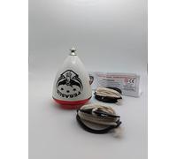 TROMPOS SPACE - Trompo Pegasus con Tapa de Policarbonato Metalizado, Peonza con Punta Fija de Acero de Alta Resistencia, Diseño para Control Técnico, Incluye Cuerda, Tapa Color Rojo