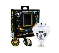 TROMPOS SPACE - Trompo Profesional Júpiter Roller de Gran Diámetro, Peonza con Punta Roller de Doble Rodamiento, Centro de Gravedad Modulable y Tapa Calibrable, Cuerda y Packaging Oficial, Color Plata
