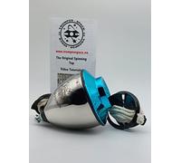 TROMPOS Space - Trompo Profesional Neptuno Roller de Acero Inoxidable, Peonza con Punta Roller, Regulador de Vibraciones, Diseño para Trucos Avanzados, Incluye Cuerda, Color Azul