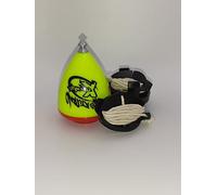 TROMPOS SPACE - Trompo Saturno Xtreme de Alta Resistencia, Peonza de Iniciación con Punta Fija de Acero y Doble Grosor de Pared, Diseño Antirrotura, Incluye Cuerda, Color Amarillo