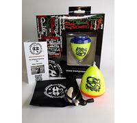 TROMPOS SPACE - Trompo Saturno Xtreme de Alta Resistencia, Peonza de Iniciación con Punta Fija de Acero y Doble Grosor de Pared, Diseño Antirrotura, Incluye Packaging Oficial y Cuerda, Color Amarillo