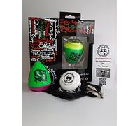 TROMPOS SPACE - Trompo Saturno Xtreme Roller de Alta Resistencia, Peonza con Punta de Rodamiento de Acero, Doble Grosor de Pared y Diseño Antirrotura, Incluye Packaging Oficial y Cuerda, Color Verde