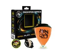 TROMPOS SPACE - Trompo Saturno Xtreme Roller de Alta Resistencia, Peonza con Punta de Rodamiento de Acero, Doble Grosor de Pared y Diseño Antirrotura, Incluye Packaging Oficial y Cuerda, Color Naranja
