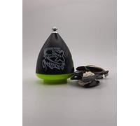 TROMPOS SPACE - Trompo Saturno Xtreme Roller de Alta Resistencia, Peonza con Punta de Rodamiento de Acero, Doble Grosor de Pared y Diseño Antirrotura, Incluye Cuerda, Color Negro