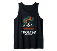 Tromso Noruega Noruega Noruega Aurora Boreal Nieve Retro Oslo 47 Camiseta sin Mangas