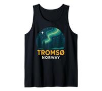 Tromso Noruega Noruega Noruega Aurora Boreal Nieve Retro Oslo 47 Camiseta sin Mangas