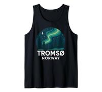 Tromso Noruega Noruega Noruega Aurora Boreal Nieve Retro Oslo 47 Camiseta sin Mangas