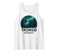 Tromso Noruega Noruega Noruega Aurora Boreal Nieve Retro Oslo 47 Camiseta sin Mangas